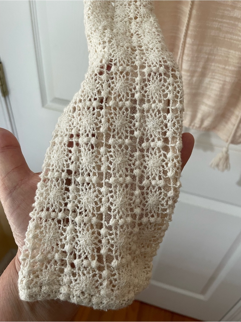 Meadows Rue Cream Crochet Lace Boho Peasant Top Lace Up Small Festival 🤍 - Picture 4 of 7